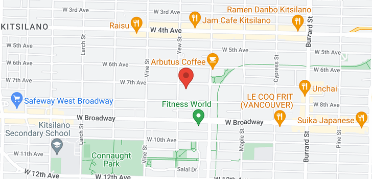 map of 106 2190 W 7TH AVENUE